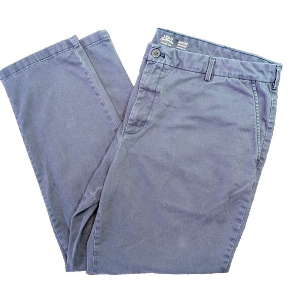 IZOD Mens Saltwater Stretch Chino Navy Blue Pants Straight Fit Size 40x32 - Picture 1 of 8